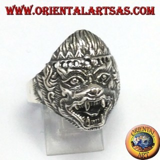 Silver ring, Hanuman