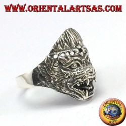 Silver ring, Hanuman