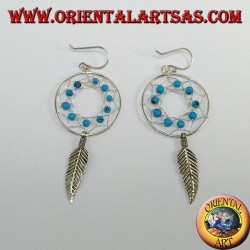 Silver earrings, dream catcher  from mm.25 with turquoise