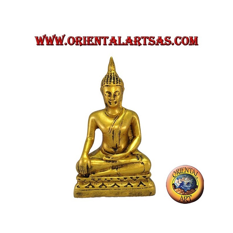 Buddha Bhumisparsa in resina altezza cm 11