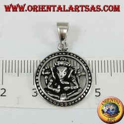 Pendentif en argent, Ganesha dans la roue du karma