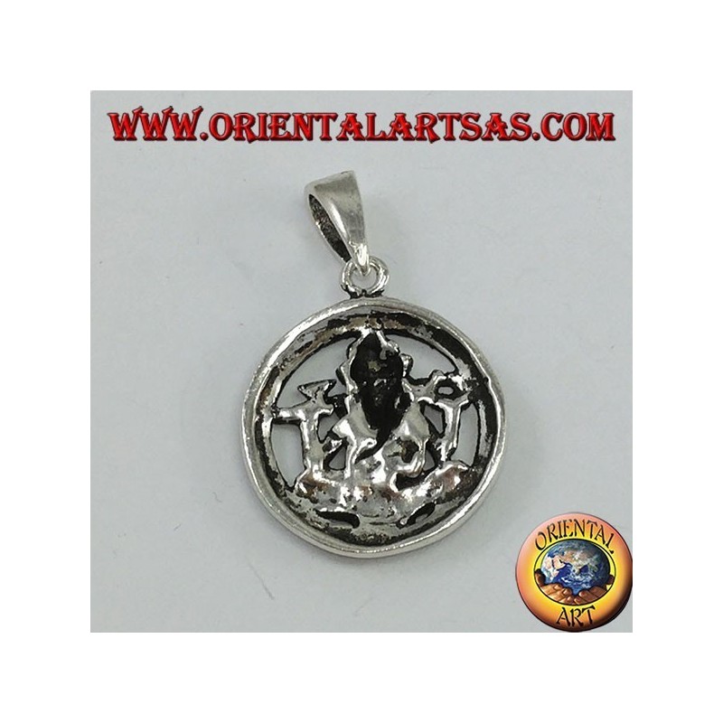 Pendentif en argent, Ganesha dans la roue du karma