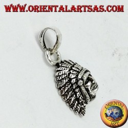 Colgante de plata, cabeza india nativa (pequeña)