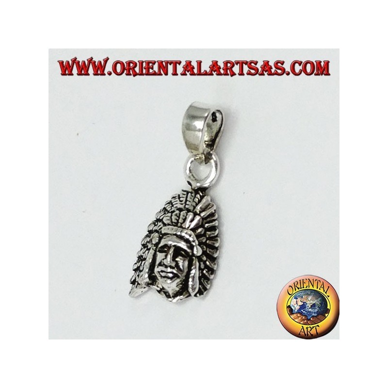 Pendentif en argent, tête d'Indien (petit)