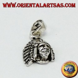 Silver Pendant, Native Indian Head (Small)