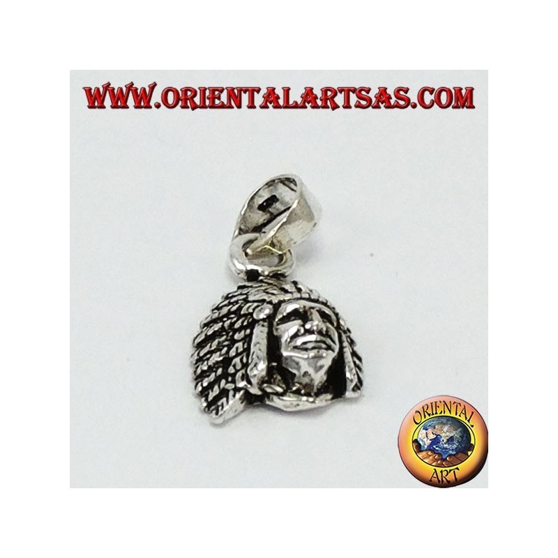 Pendentif en argent, tête d'Indien (petit)