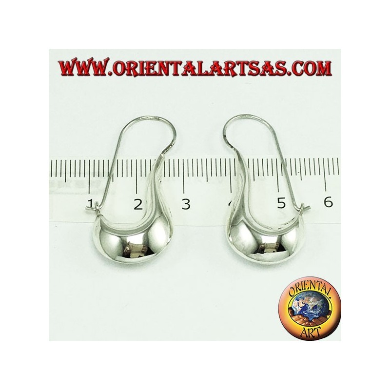 silver earrings, crescent tear