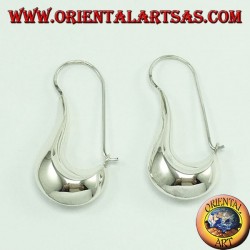 silver earrings, crescent tear