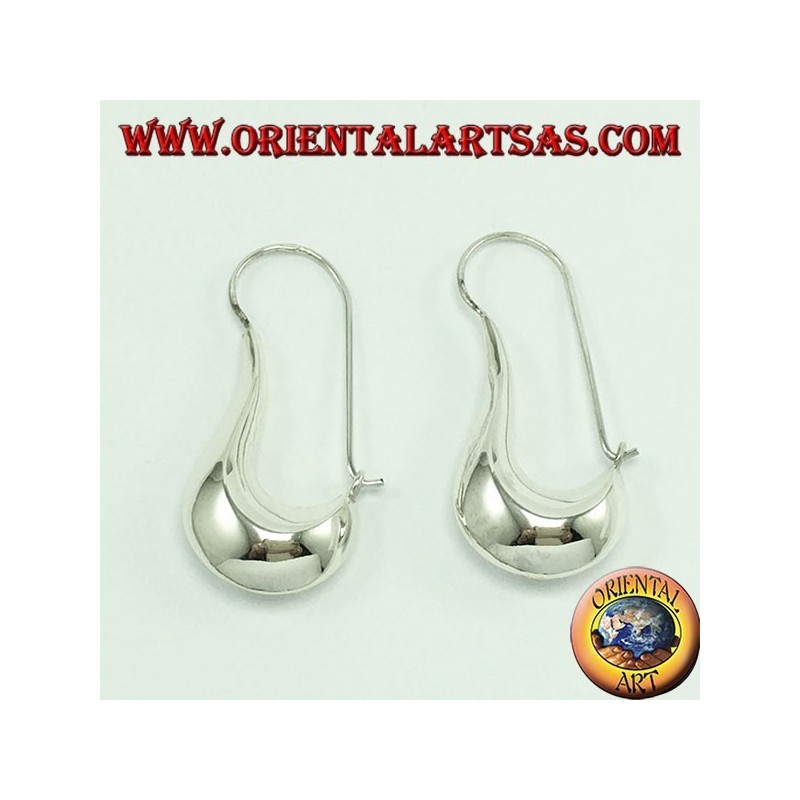 pendientes de plata, lágrima creciente