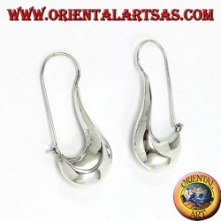 silberne Ohrringe, Halbmondriss