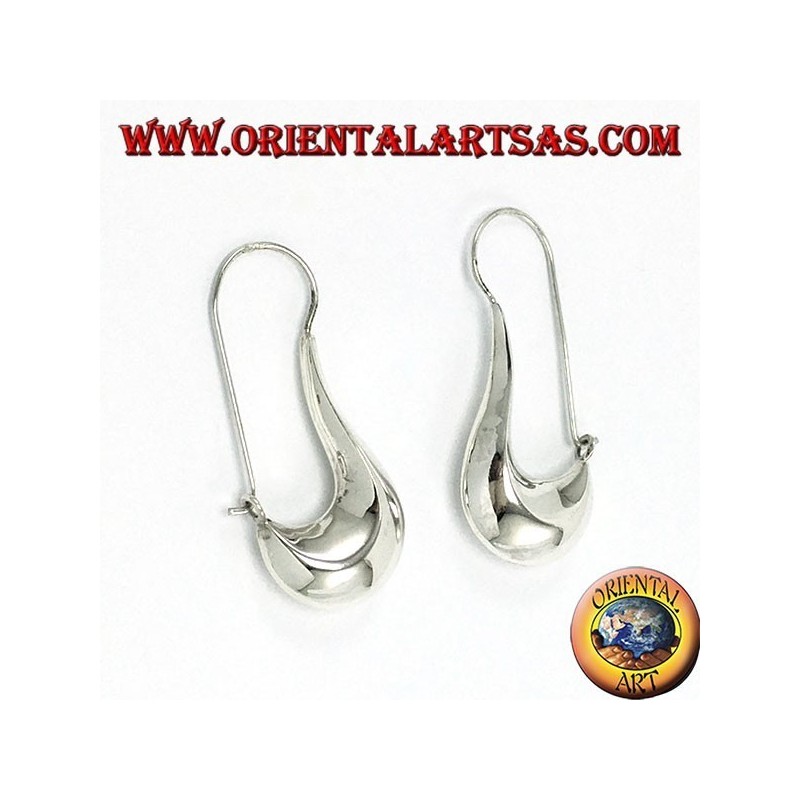 silver earrings, crescent tear