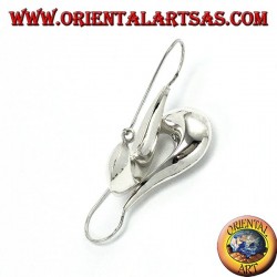 silver earrings, crescent tear