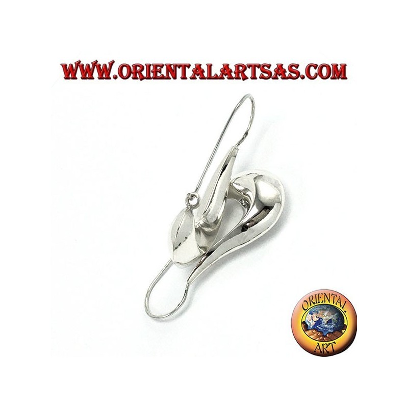 silver earrings, crescent tear