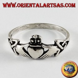 Silver ring Claddagh Celtic symbol with tyrone knot