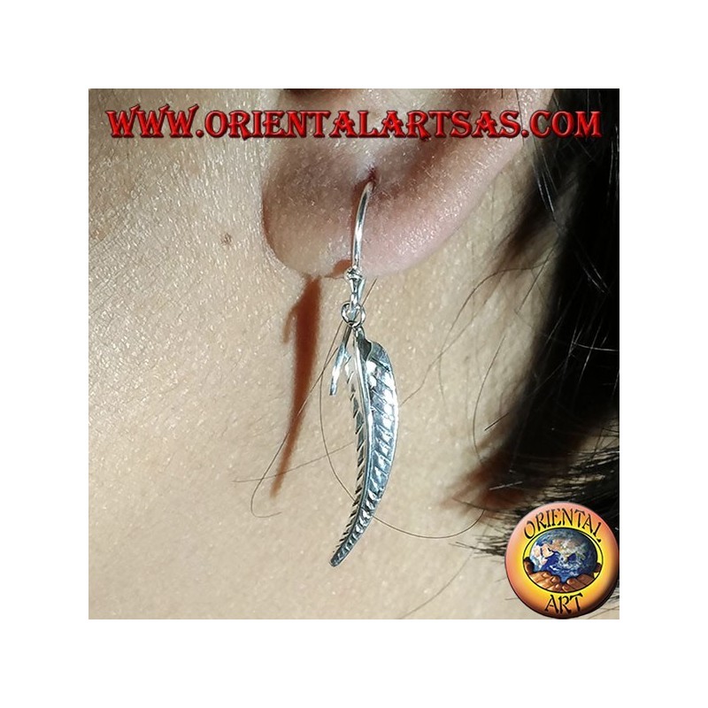 Silver Earring, Feather