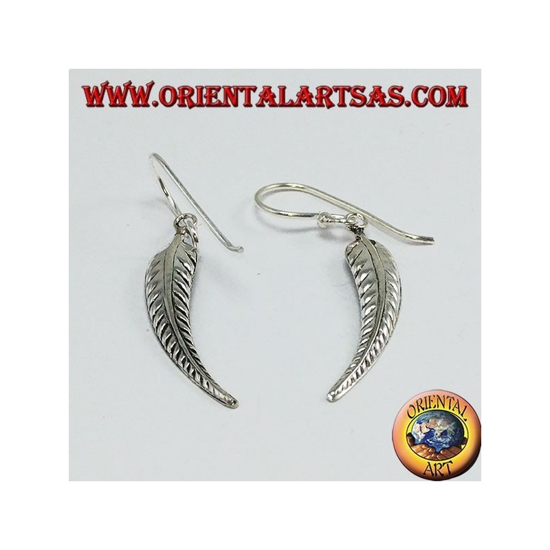 Boucle d'oreille en argent, plume