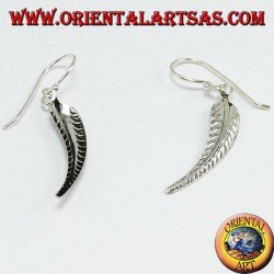 Boucle d'oreille en argent, plume