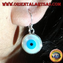 Silberner Ohrring mit zweiseitigem griechischem Auge