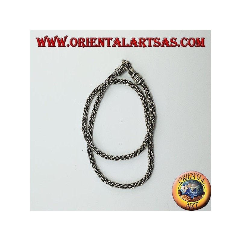 Collier en argent, torse cm 45