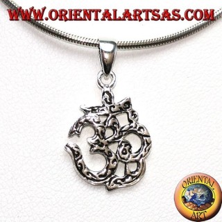 Pendentif en argent 925 (martelé), OM Syllable Sacred