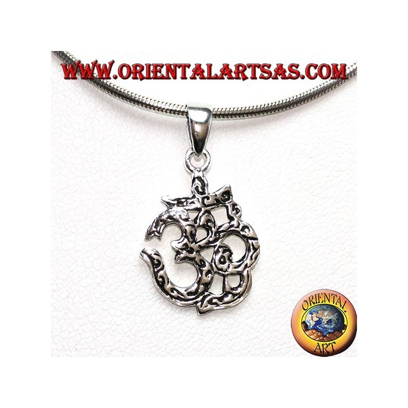 Pendentif en argent 925 (martelé), OM Syllable Sacred