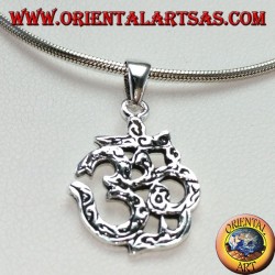 Colgante de plata 925 (martillado), OM Syllable Sacred
