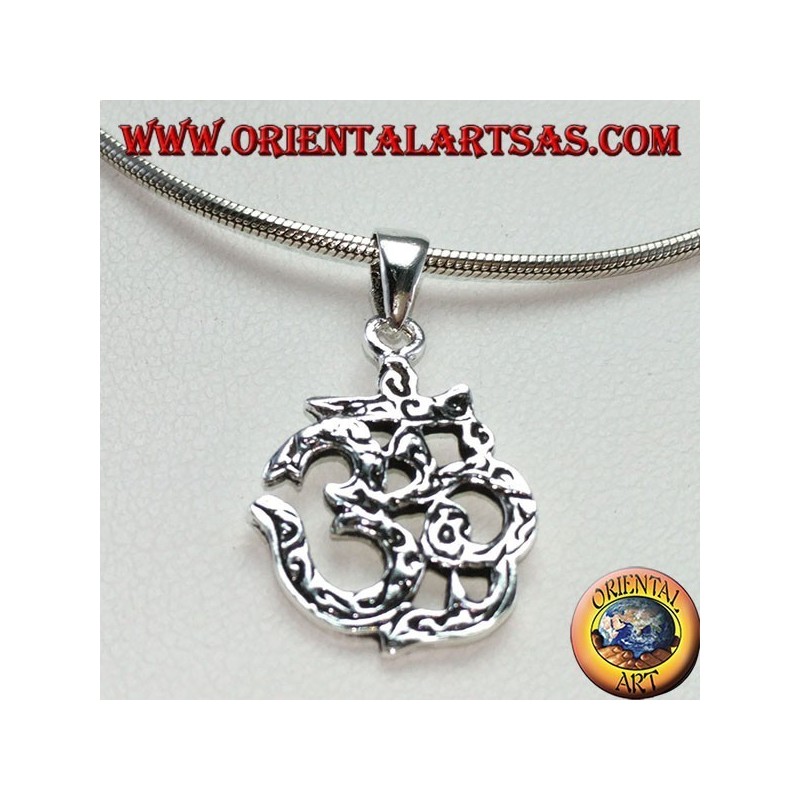 Colgante de plata 925 (martillado), OM Syllable Sacred
