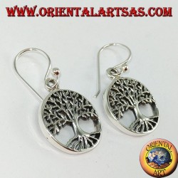 Silber keltischer Baum Baum Ohrringe