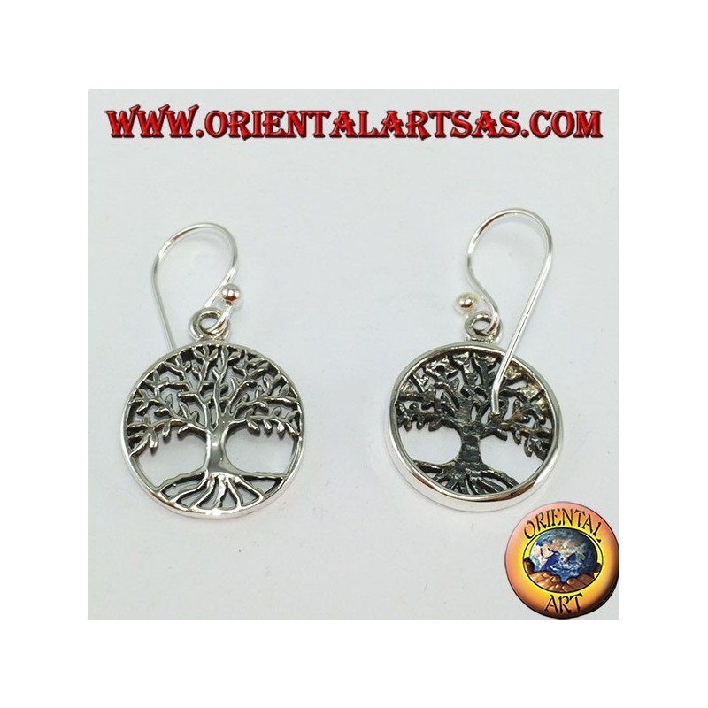 Boucles d'oreilles arbre celtique argent