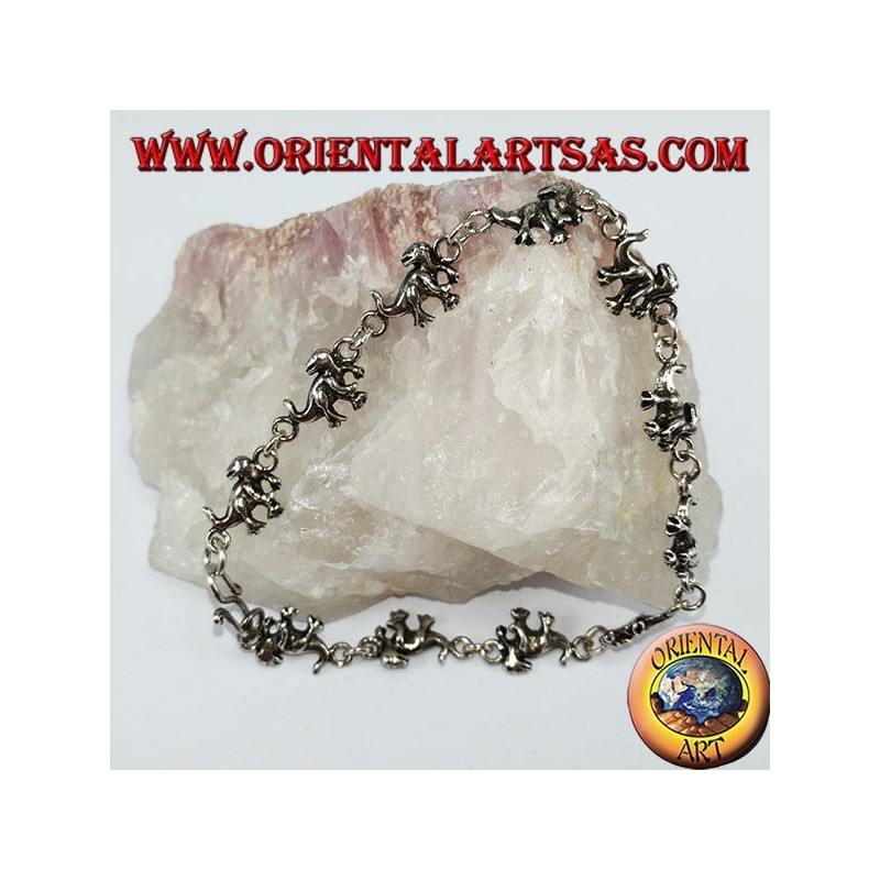 Bracelet en argent dinosaure