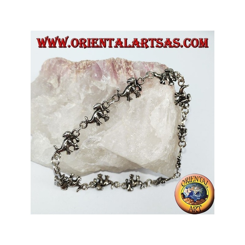 Bracelet en argent dinosaure