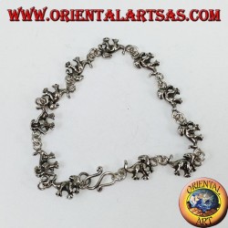 Pulsera de plata de dinosaurio