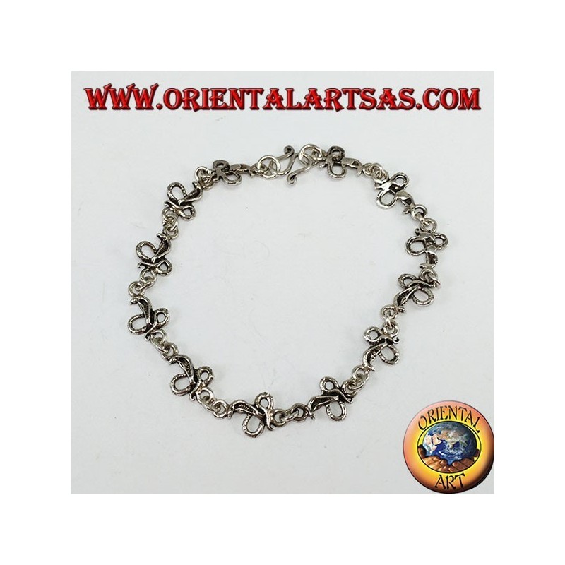 Silver bracelet with 12 cobra