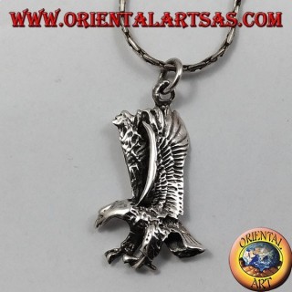 Aigle avec des ailes combiné pendentif en argent