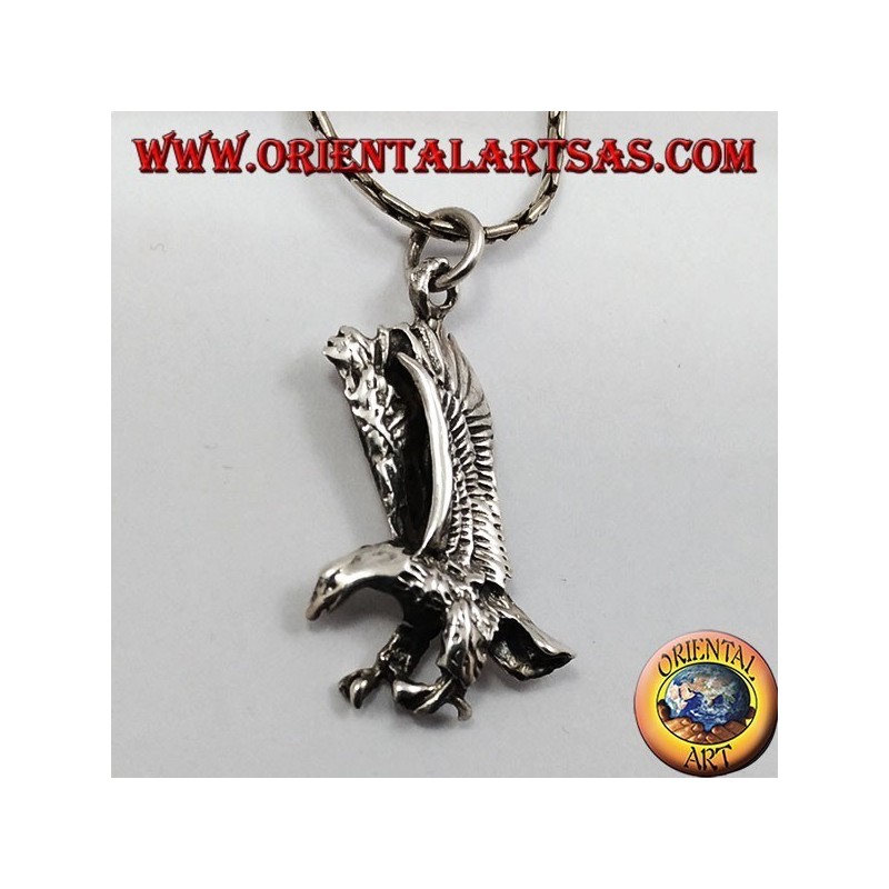 Aigle avec des ailes combiné pendentif en argent