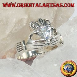 Claddagh ring with zircon
