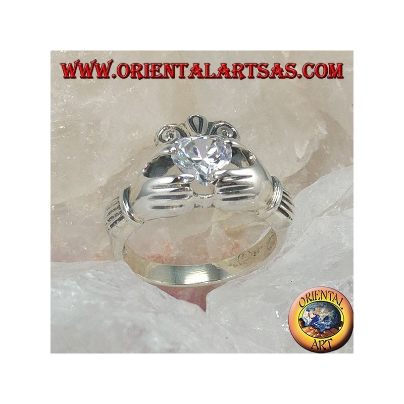 Claddagh Ring mit Zirkon