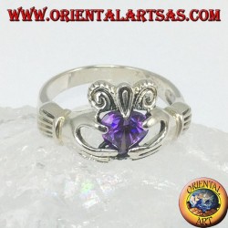 Claddagh Ring mit Zirkonia: Amethyst
