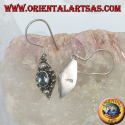 Pendientes de plata con topacio azul natural