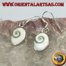 Silver earrings, eye of Saint Lucy oval