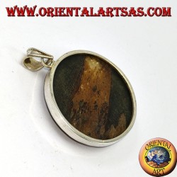 Colgante de plata con luna nepalí luna en hueso de yakl