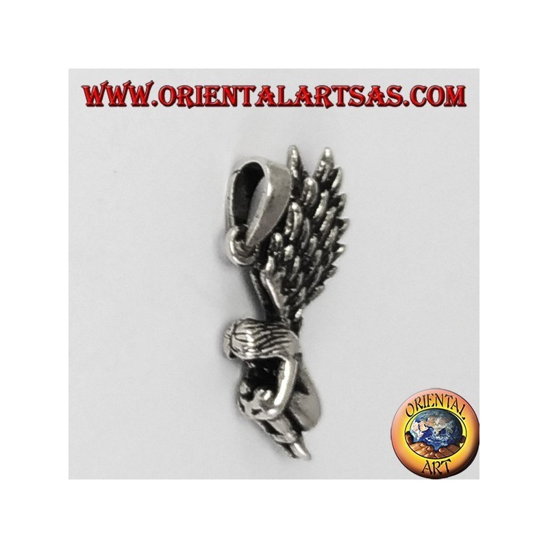 Silver pendant Three-dimensional fairy