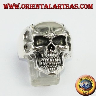 Joker skull silver ring