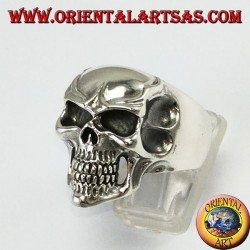 Joker skull silver ring