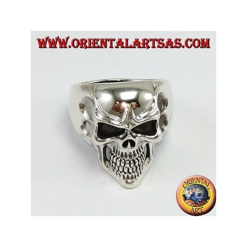 Joker skull silver ring
