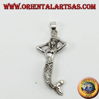 Ciondolo in argento, sirena mobile 