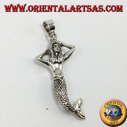 Colgante de plata, sirena móvil