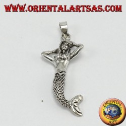 Pendentif en argent, sirène mobile