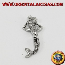 Pendentif en argent, sirène mobile