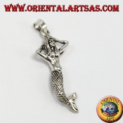 Pendentif en argent, sirène mobile